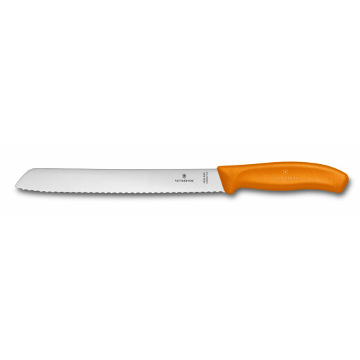 Victorinox SwissClassic, Brotmesser, Wellenschliff ,21 cm , orange