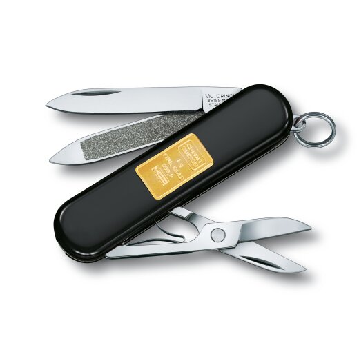 Victorinox Classic - mit 1 g. Goldbarren Inlay